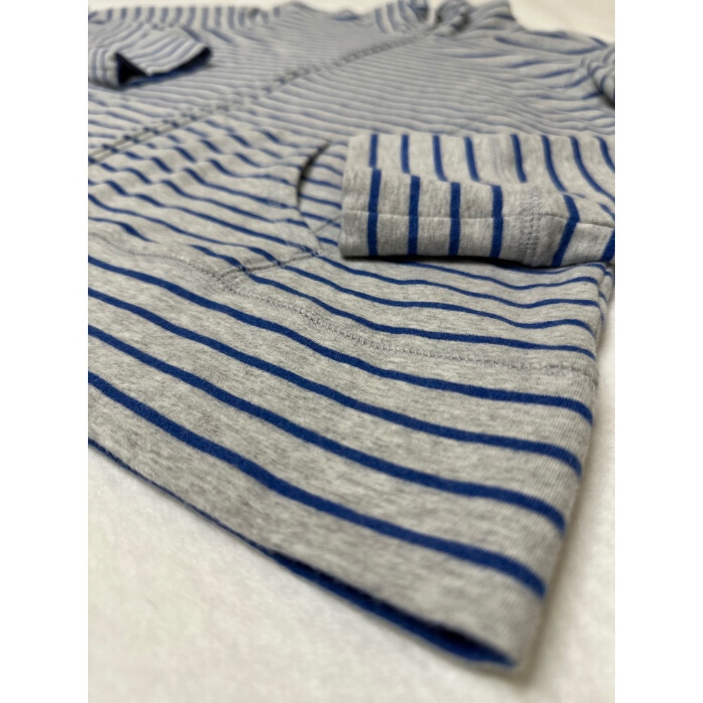 L.L. Bean Gray Blue Striped Full Zip Jacket Sweatshirt Mock Neck XL Regular - Picture 3 of 8